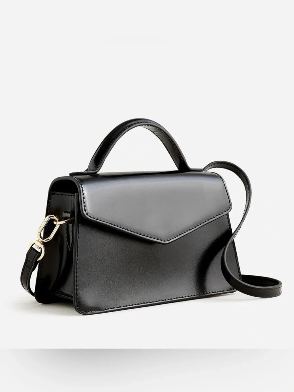 NEW W/ Tag J.crew Gracie top - handle black bag all Leather crossbody Style BT78